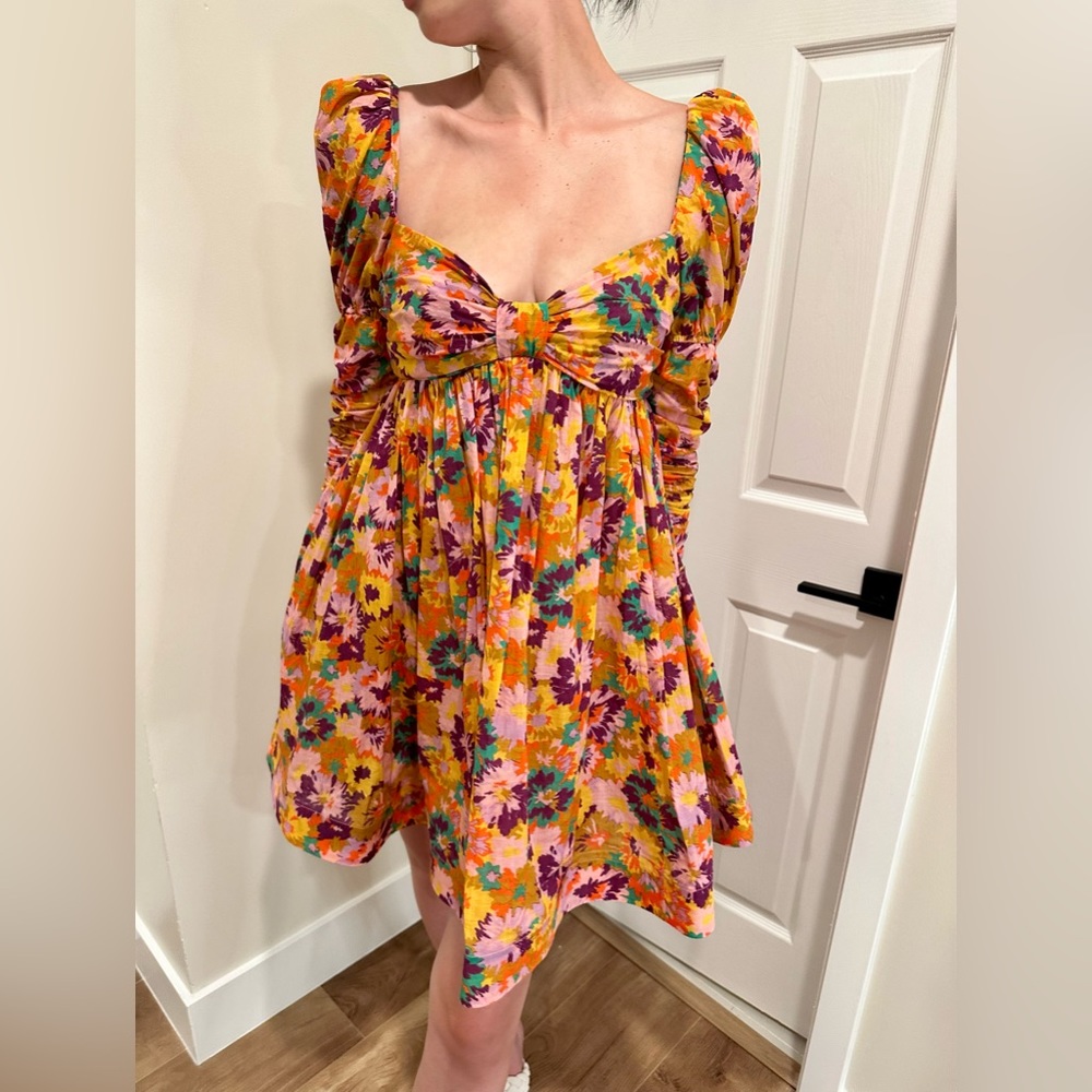 ZIMMERMAN Violet Front Twist Mini Dress